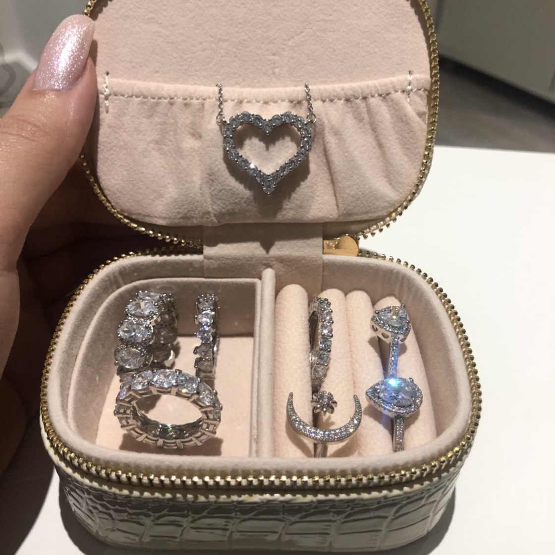 Luxee Mini Jewellery Box in Cream
